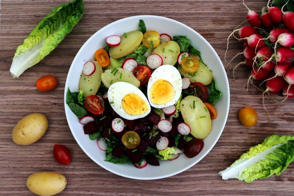 Salade Complète Pommes De Terre Betterave Radis Oeuf