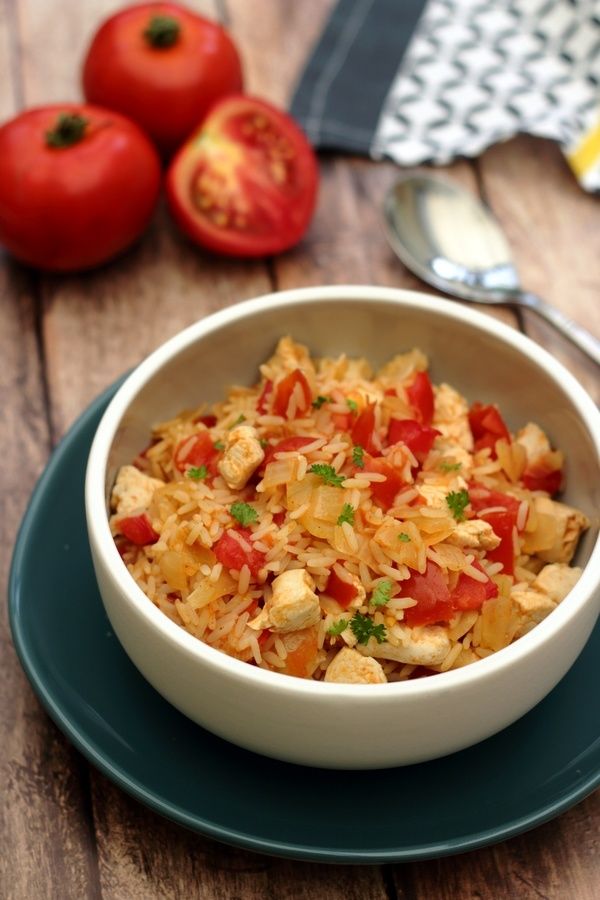 Riz Pilaf Aux Tomates Et Poulet Amandine Cooking