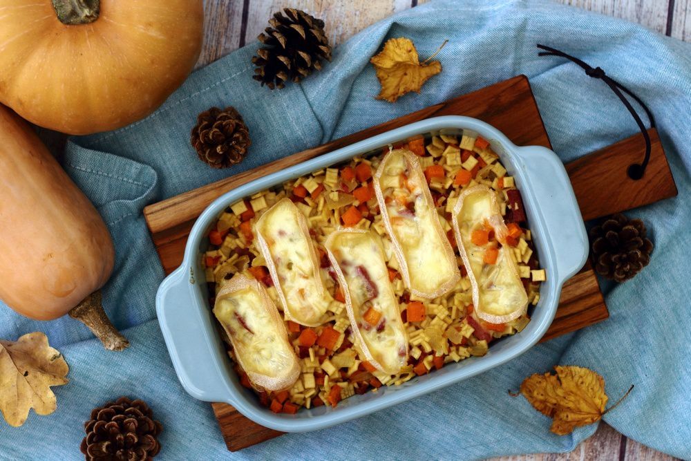 Gratin de crozets à la butternut, bacon et fromage - Recettes Weight ...