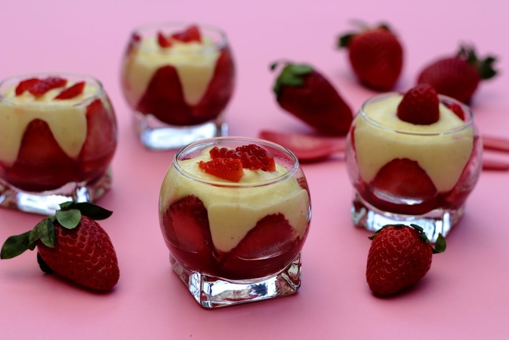 verrines à la fraise légère