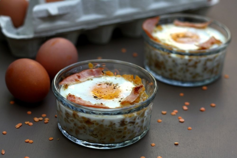 Oeuf Cocotte De Lentilles Corail Au Lait De Coco Amandine Cooking