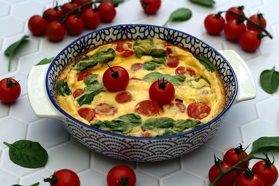 clafoutis épinard tomate cerise