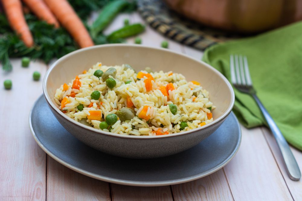 One pot rice aux fèves, petits-pois et carottes - Amandine Cooking