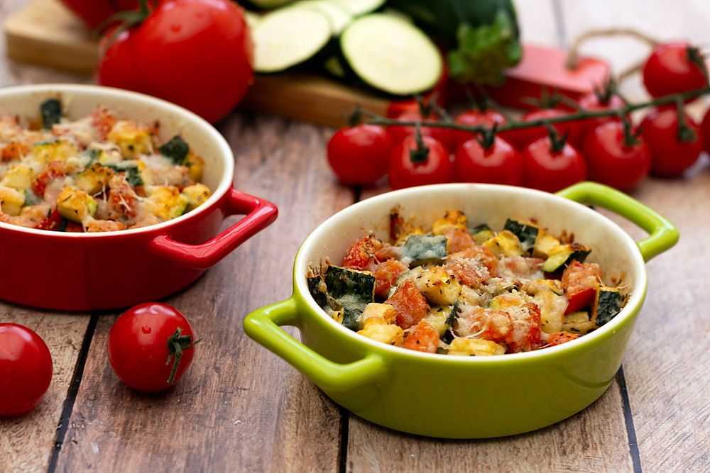 Gratin de courgettes et tomates au parmesan - Amandine Cooking