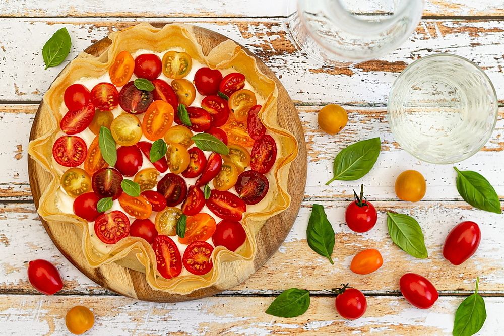 Tarte Brick Au Chèvre Frais Et Tomates Cerises Amandine