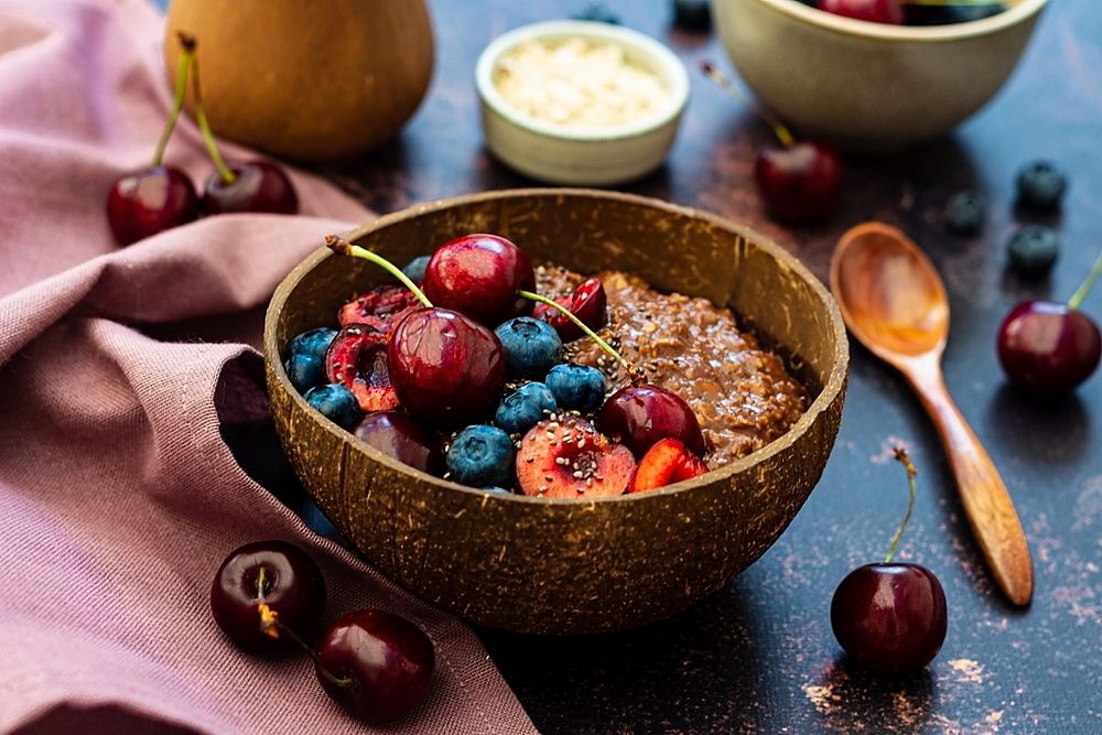 porridge chocolat fruits rouges
