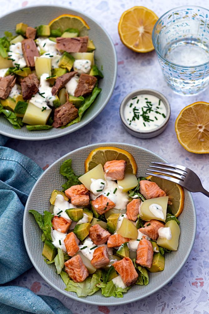 Salade De Pommes De Terre Avocat Et Saumon Amandine Cooking