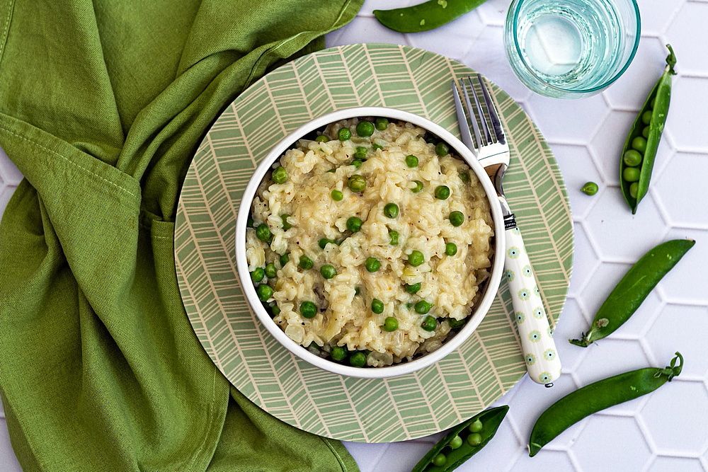 Risotto poulet et petits pois - Primevere