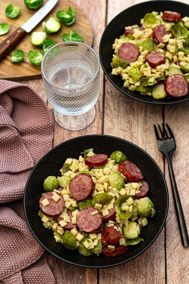 Risotto De Crozets Aux Choux De Bruxelles Et Saucisses Amandine