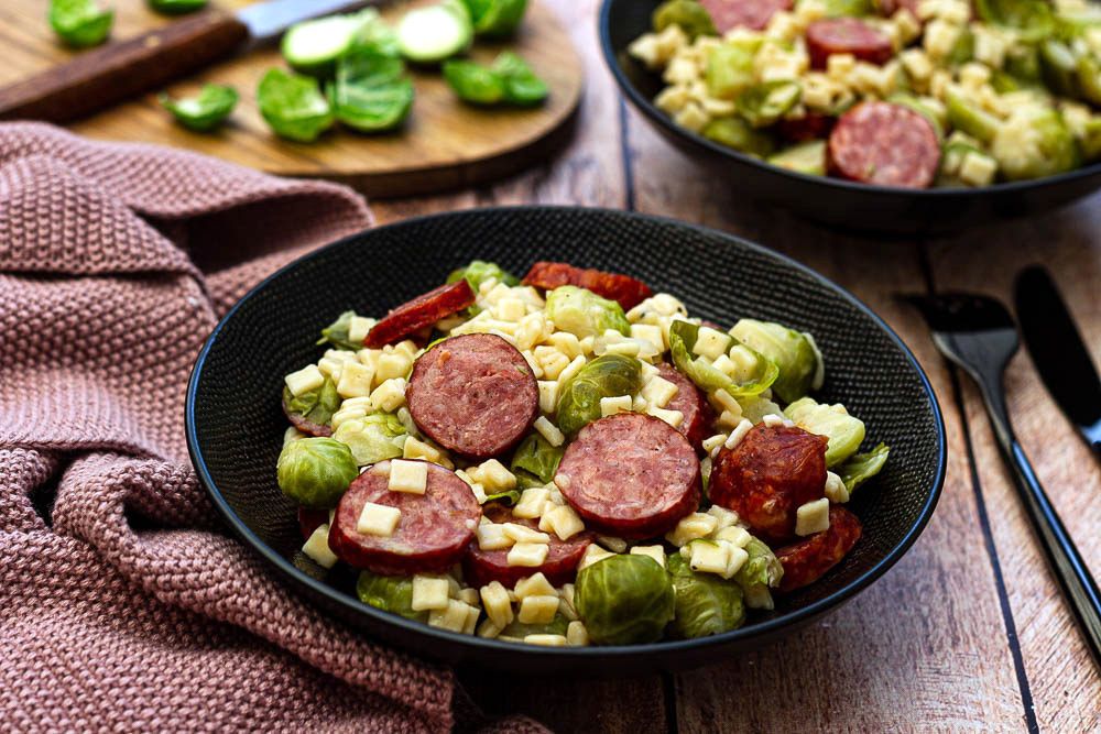 Risotto De Crozets Aux Choux De Bruxelles Et Saucisses Amandine
