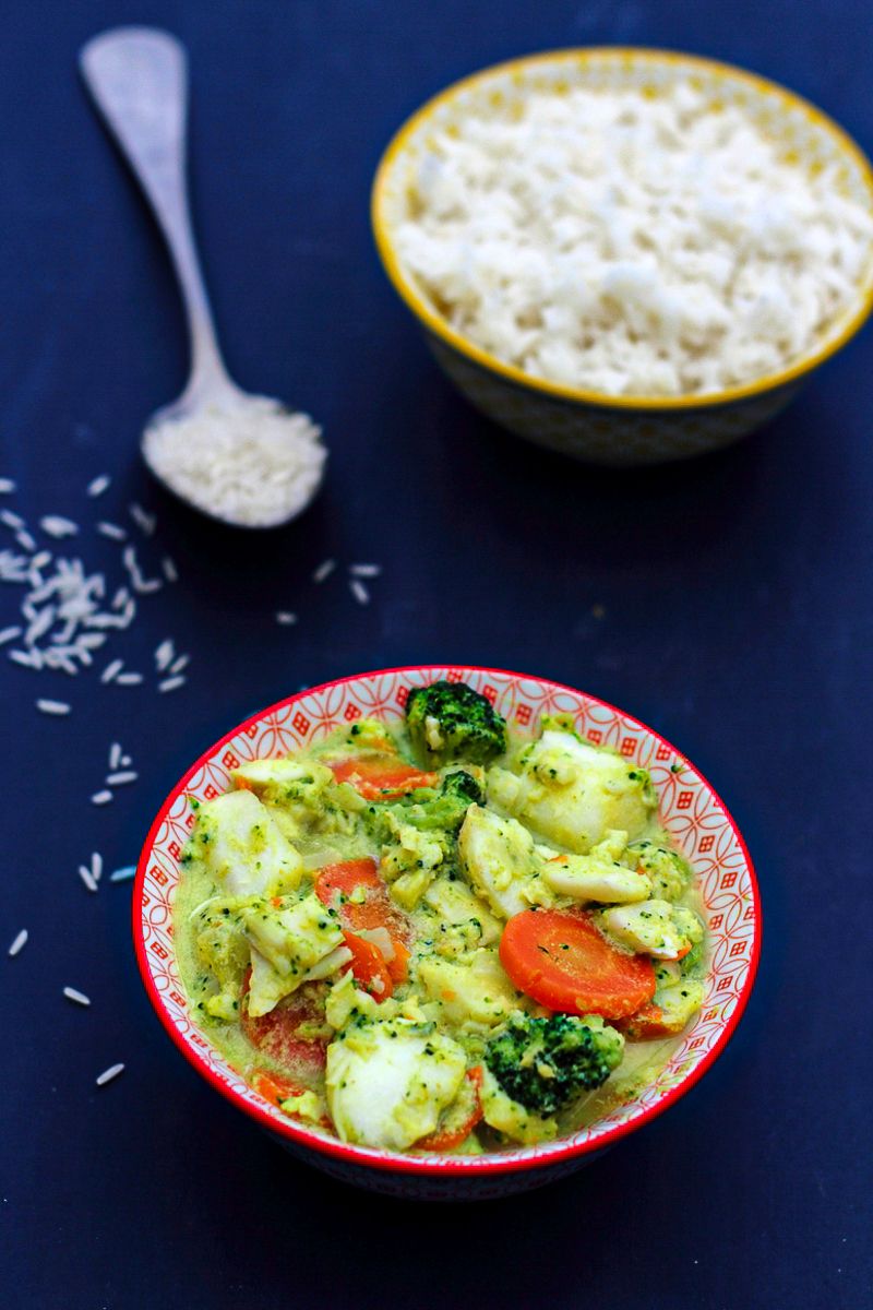 curry poisson brocoli carotte