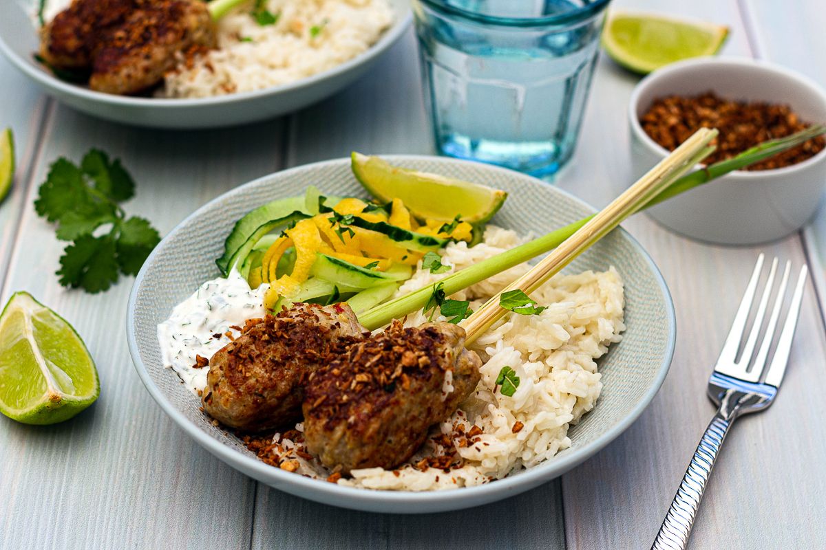 brochette poulet indienne riz coco