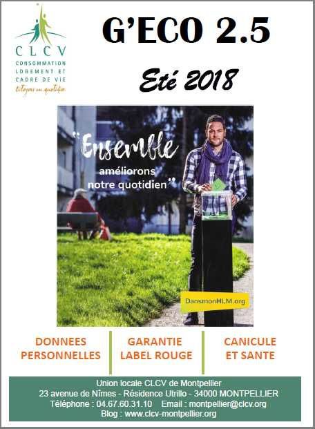 G'éco été 2018 bulletin de la CLCV de Montpellier