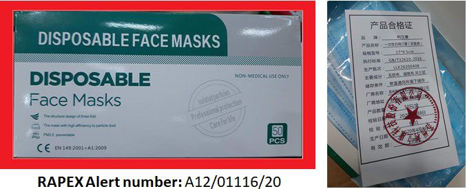 Rapex : alerte sur un masque importé