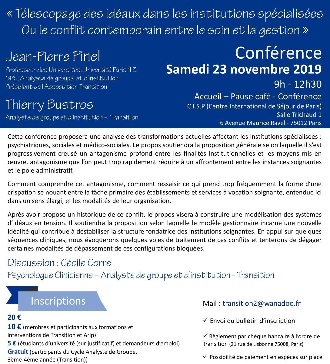 Conférence de l'asso Transition