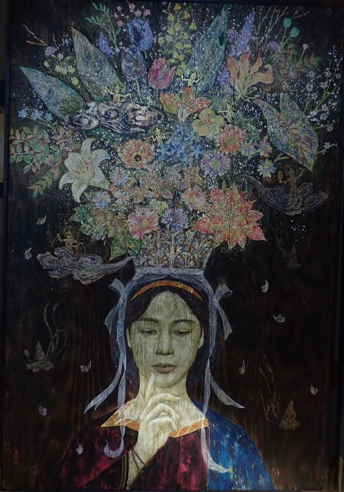 Les Dames de Haruo Tsutsumi à Kofu - Peinture japonaise - Nihonga - Etegami