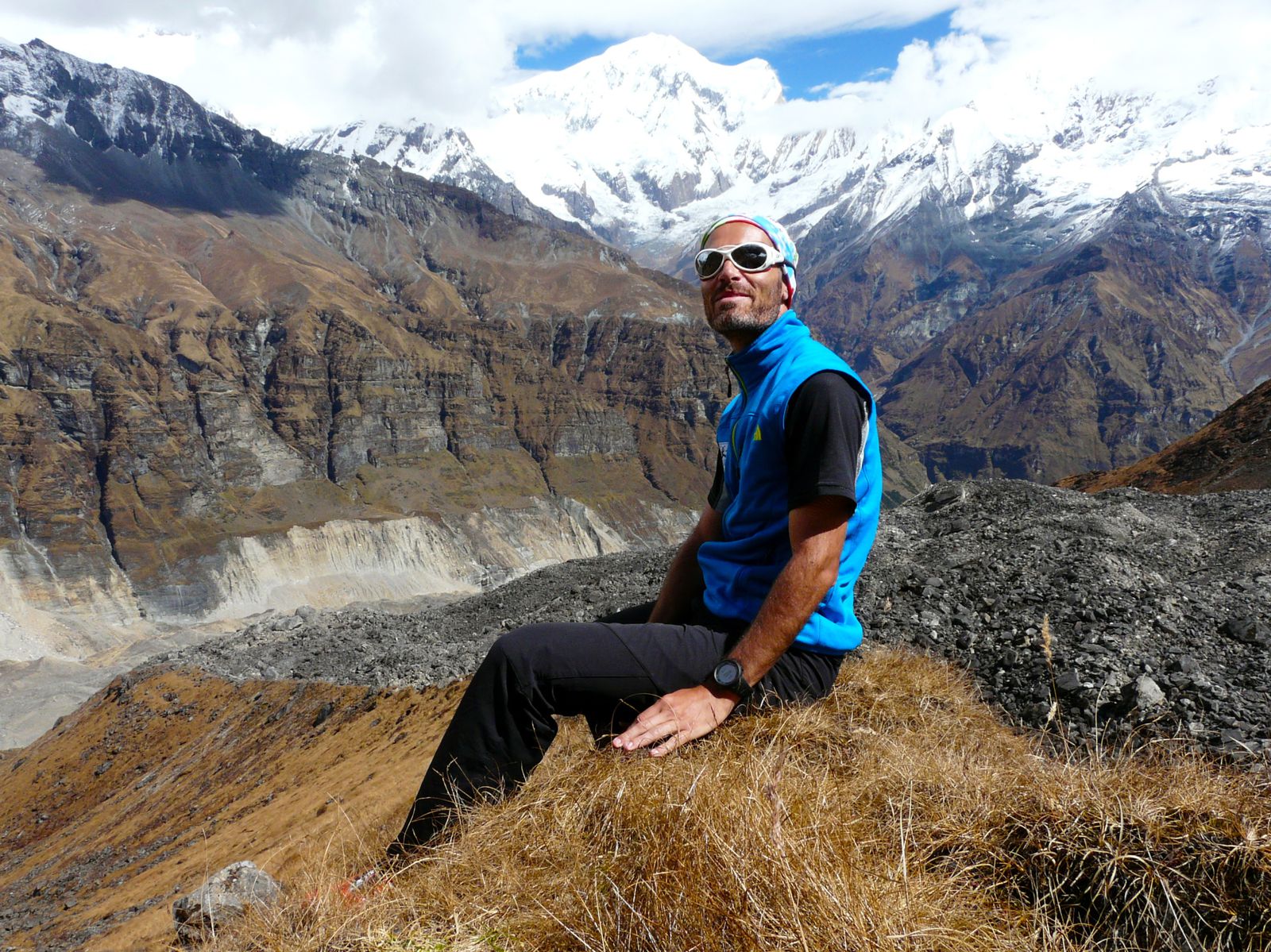 avec Pépino au pied du Himchuli Glacier (4600m)