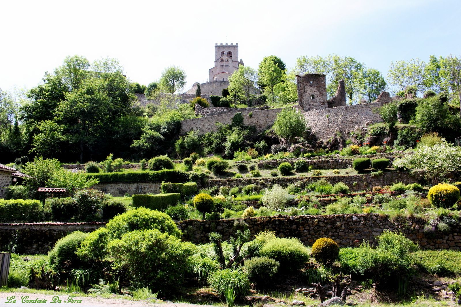 Le Vieil Ecotay avec vue sur le château (42600 Loire) village médiéval