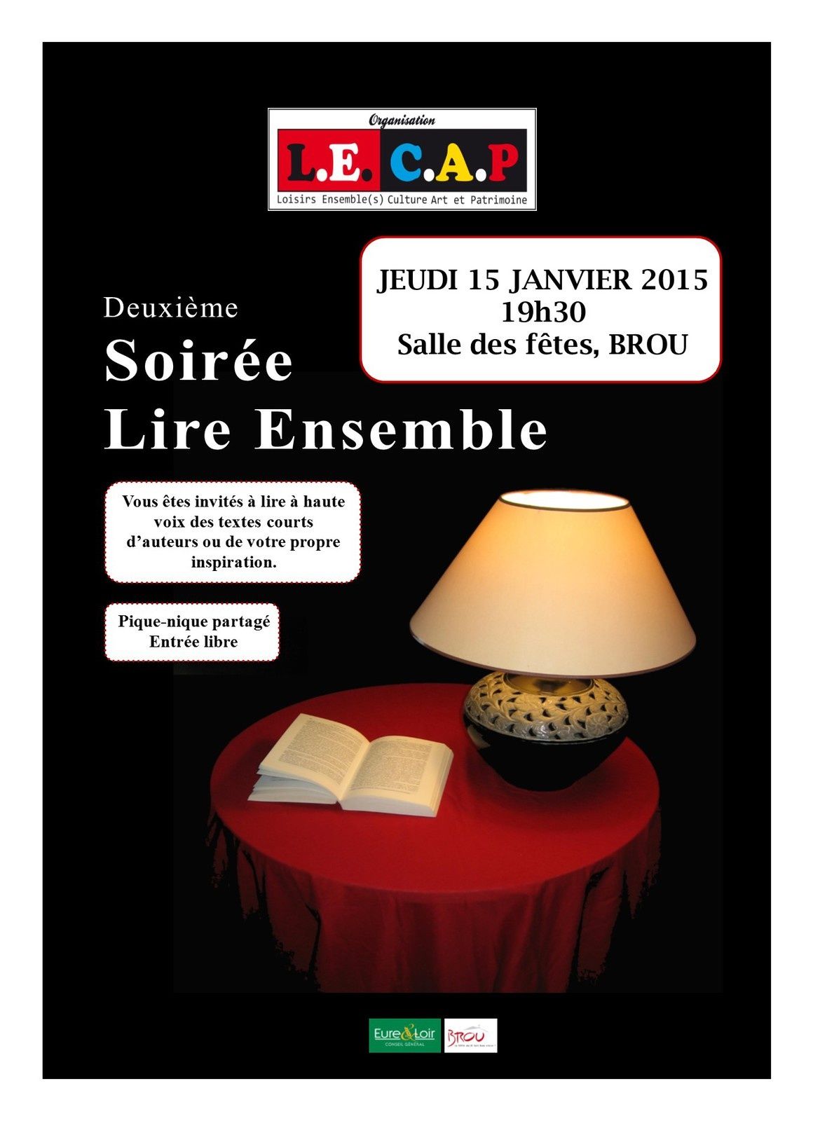 Soirée "Lire Ensemble", le 15 janvier 2015 à Brou