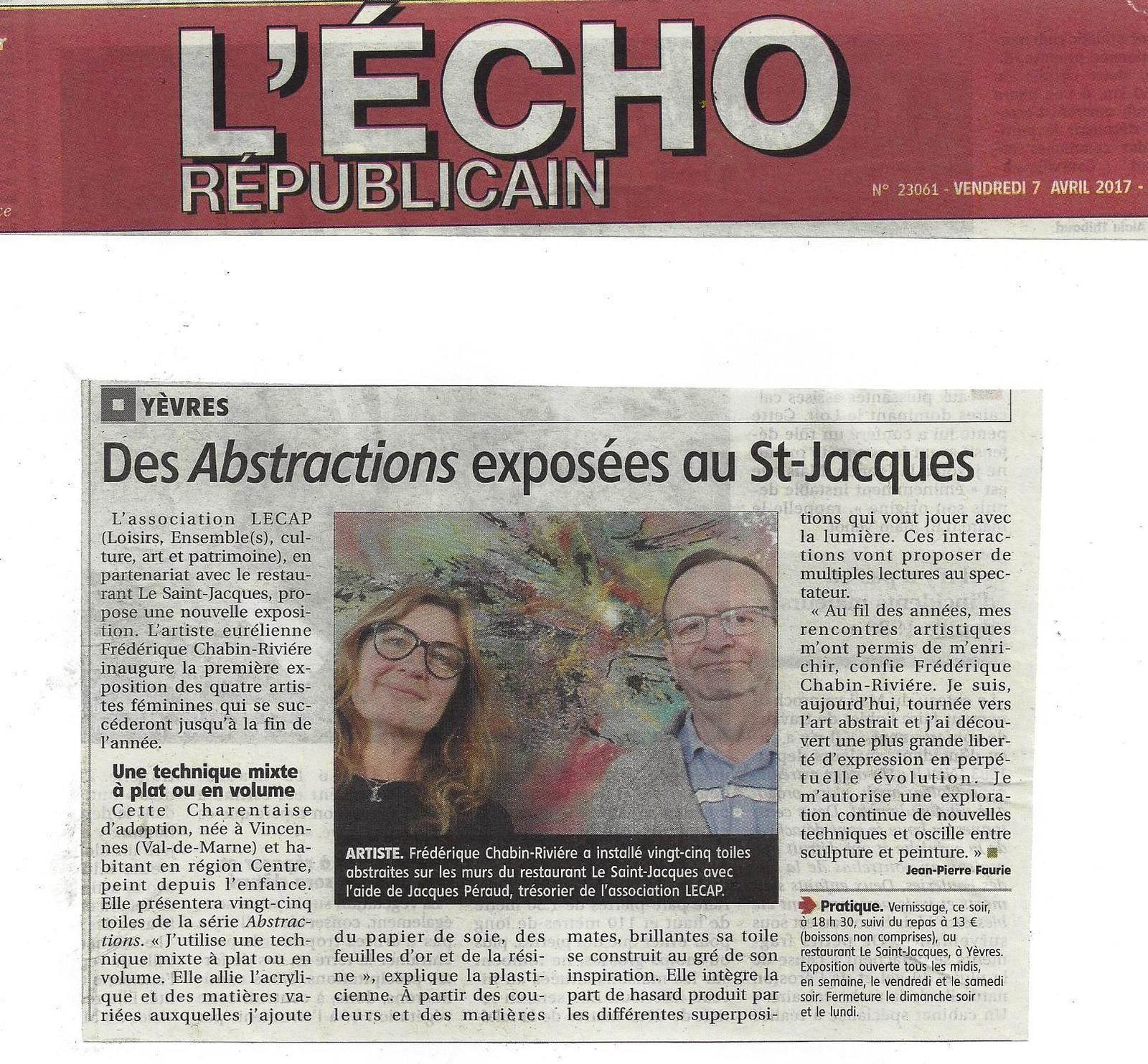 Frédérique Chabin-Rivière expose au Saint-Jacques