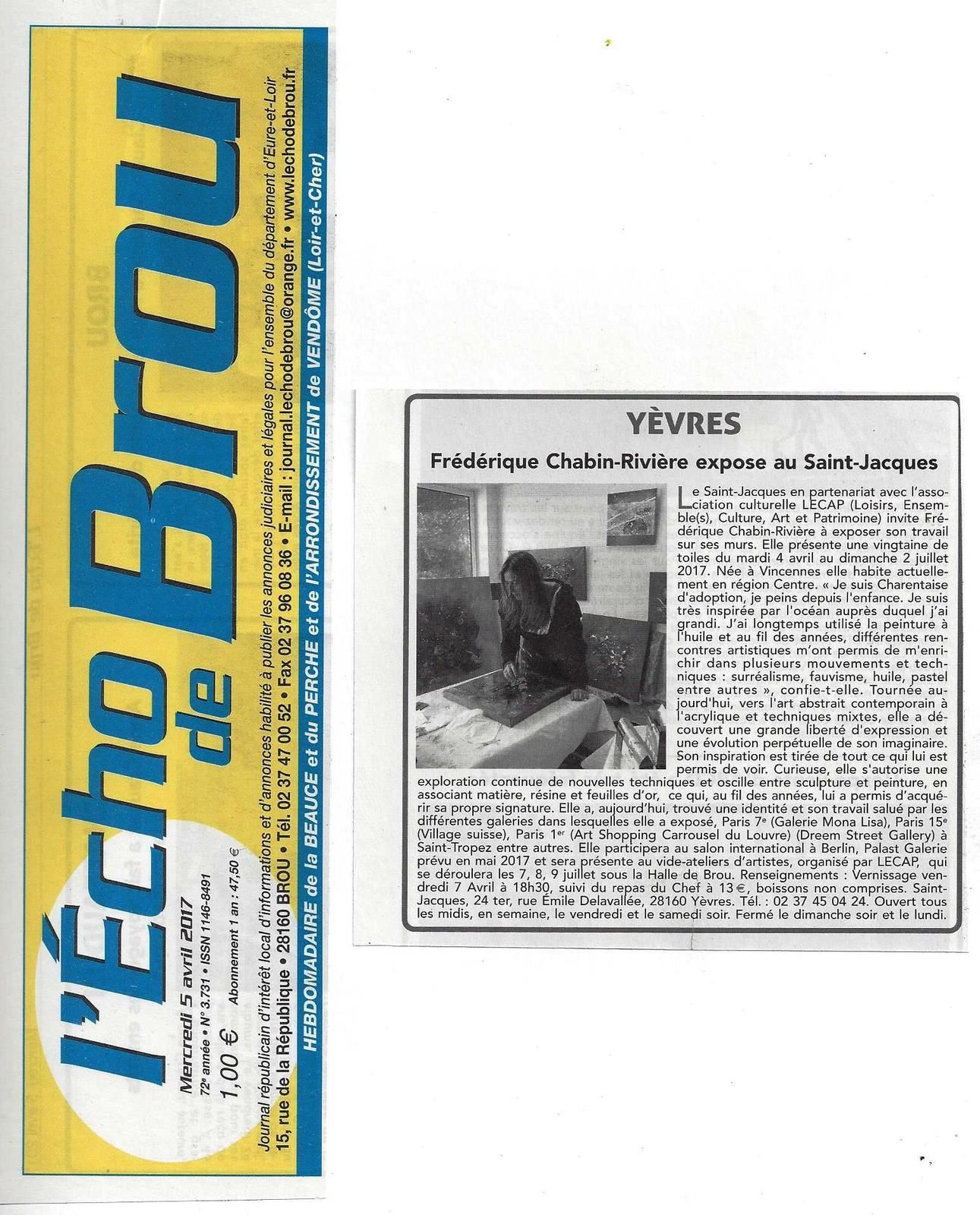 Frédérique Chabin-Rivière expose au Saint-Jacques