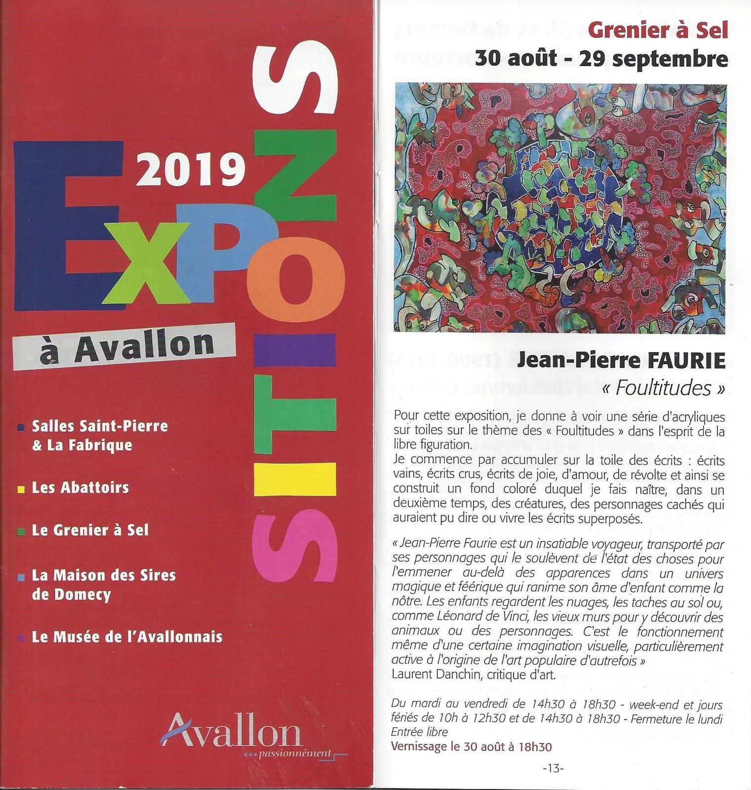 Jean-Pierre Faurie expose à Avallon