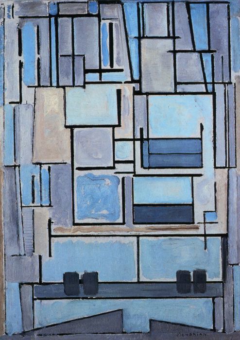 Piet Mondriaan, Compositie 9, blauwe façade (Composition 9, façade bleue) 1914