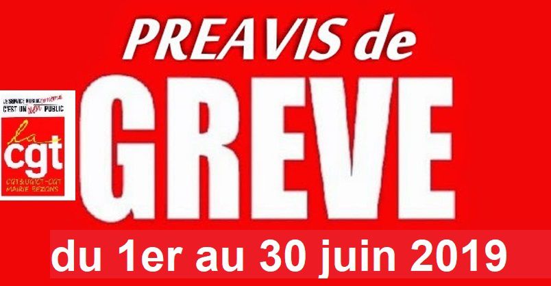 Preavis De Greve Cgt Services Publics Du 1 Er Au 30 Juin 2019 Union Locale Cgt Bezons