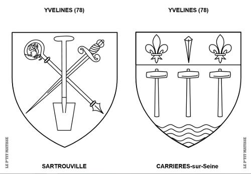 Blasons à colorier / Yvelines (78) / Sartrouville-Carrières/Seine