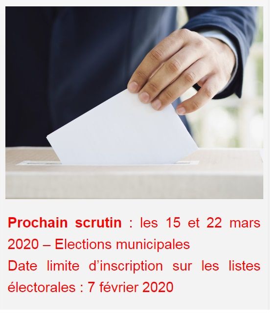 Inscription liste élections Municipales avant le 7 février 2020 