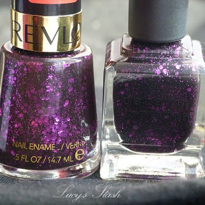 Purple party! Deborah Lippman Dark Side of the Moon (near perfect dupe for  Lincoln Park After Dark), OPI Visions of Sugarplum, and DL Bad Romance. :  r/lacqueristas