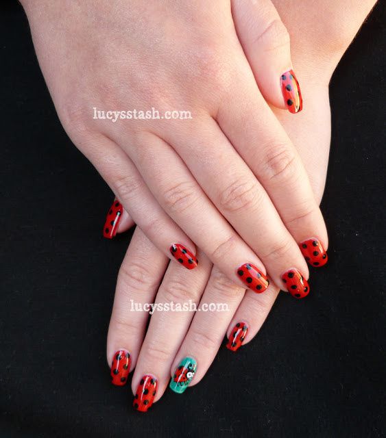 Ladybird/Ladybug manicure with Tutorial! Summer Challenge Day 16 - Lucy ...