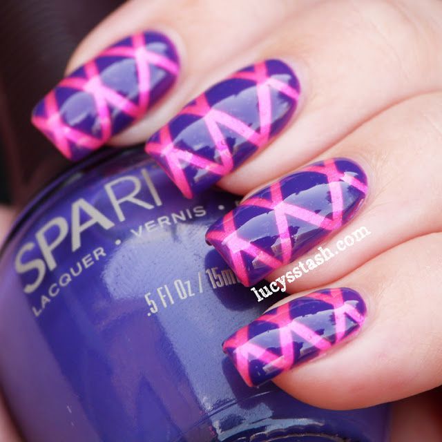 Lucy's Stash: Striping tape nail art manicure with SpaRitual Imaginarium and Illume