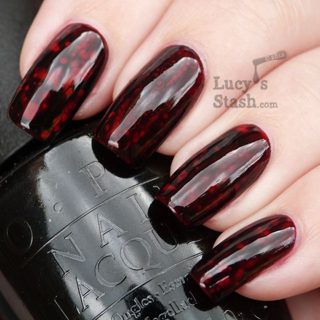 Lucy's Stash - OPI Black Spotted over Zoya Rekha