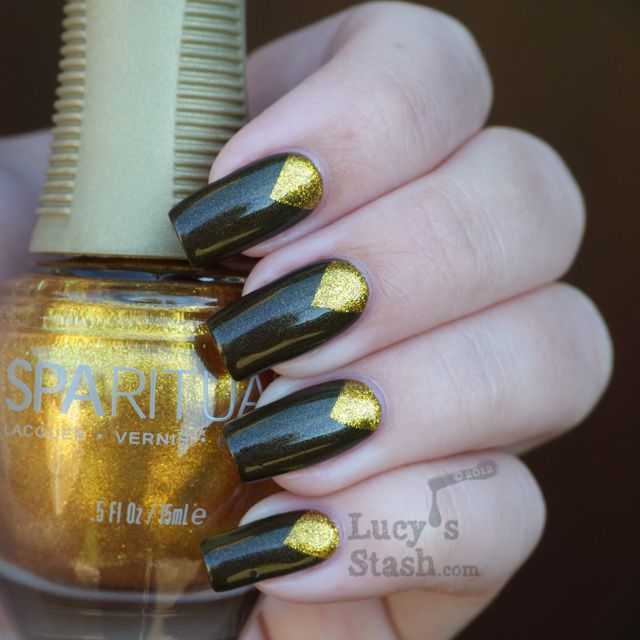 Lucy's Stash - SpaRitual chevron manicure with Lithophonic and Aurum