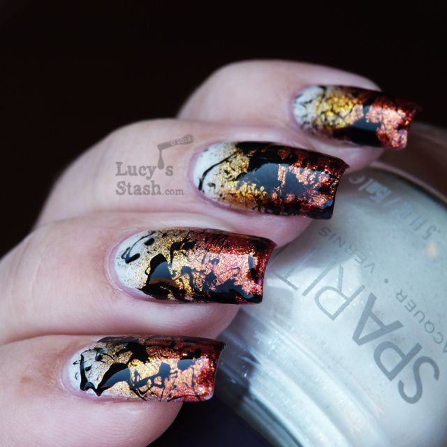 Lucy's Stash - Gradient nails with splatter nail art 