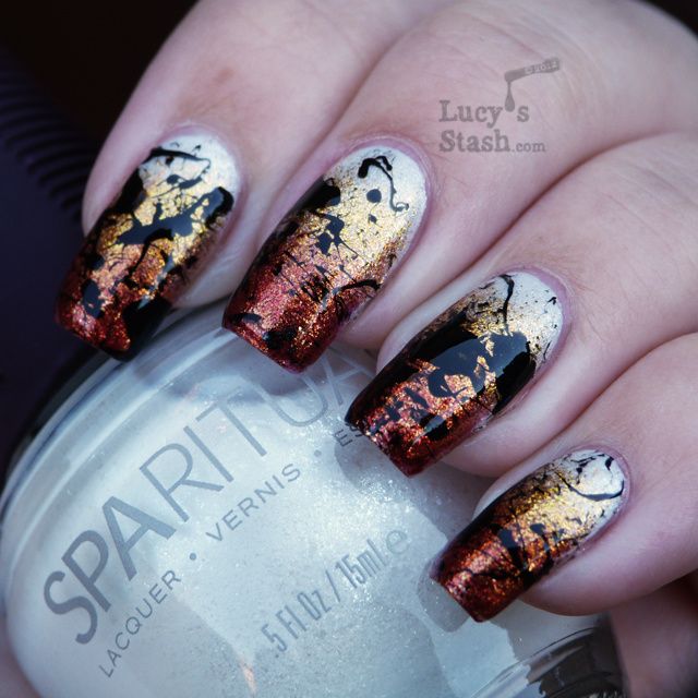 Lucy's Stash - Gradient nails with splatter nail art 