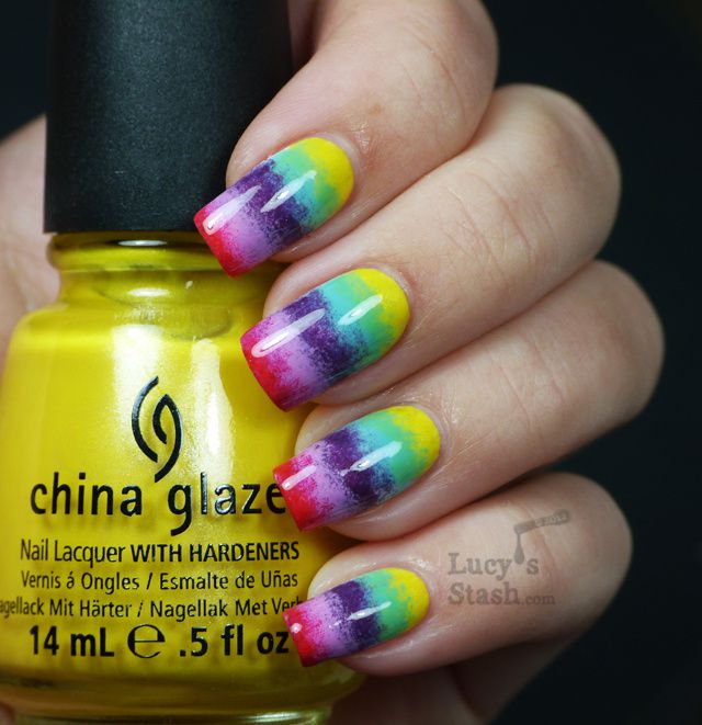 Lucy's Stash - Rainbow gradient nails 