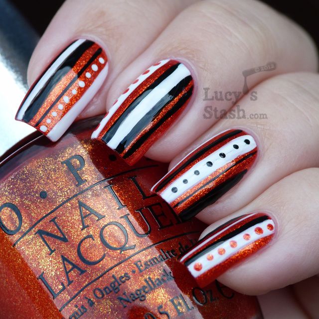 Lucy's Stash - Freehand stripy nail art 