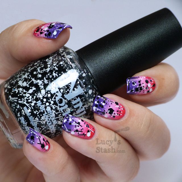 Lucy's Stash - Girly gradient with Sticks ‘n Stones glitter topcoat