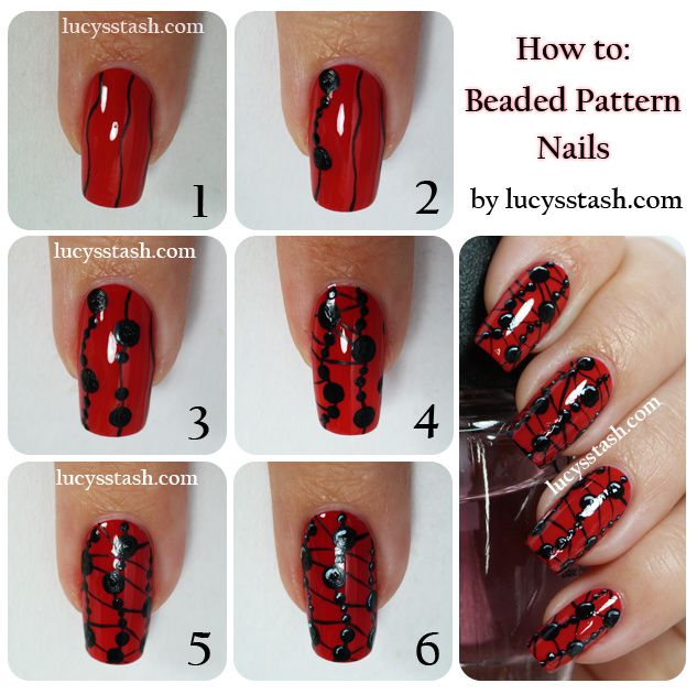 Lucy's Stash - Beaded Pattern Nails Tutorial 