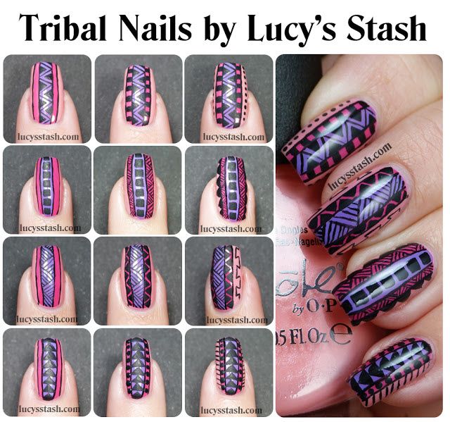 Lucy's Stash - Tribal Print Nail Art Tutorial