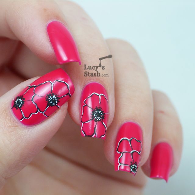 Lucy's Stash - Poppies nail art