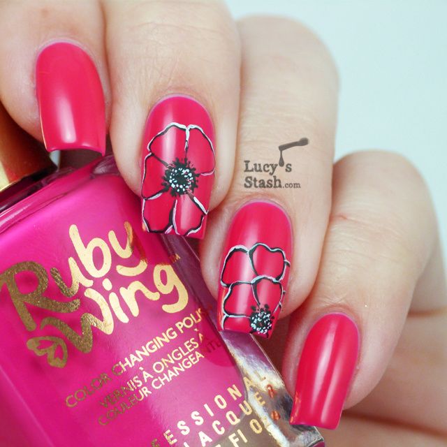 Lucy's Stash - Poppies nail art