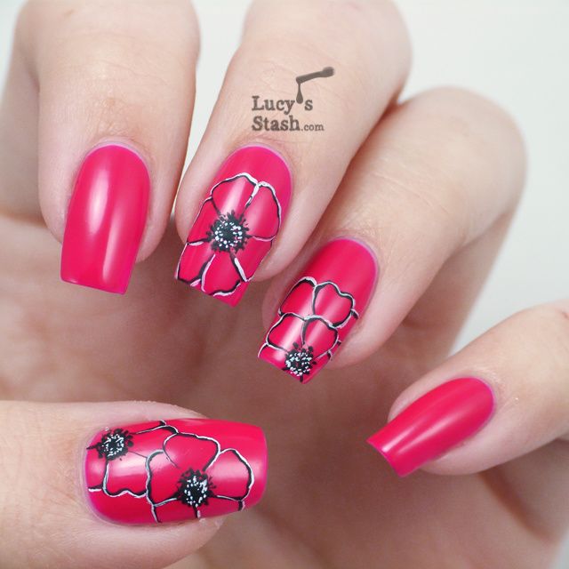 Lucy's Stash - Poppies nail art