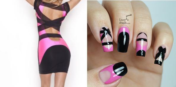 Lucy's Stash: Dress inspired nail art design