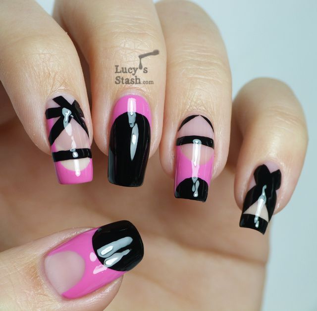 Lucy's Stash: Dress inspired nail art design