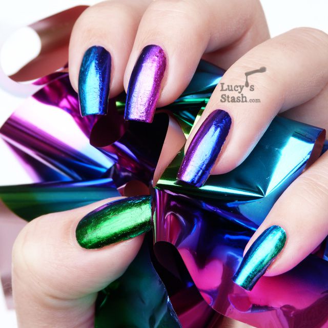 Lucy's Stash: Gradient nail foil manicure feat. Born Pretty Store nail foils