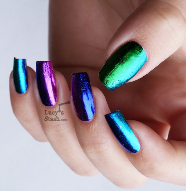 Lucy's Stash: Gradient nail foil manicure feat. Born Pretty Store nail foils