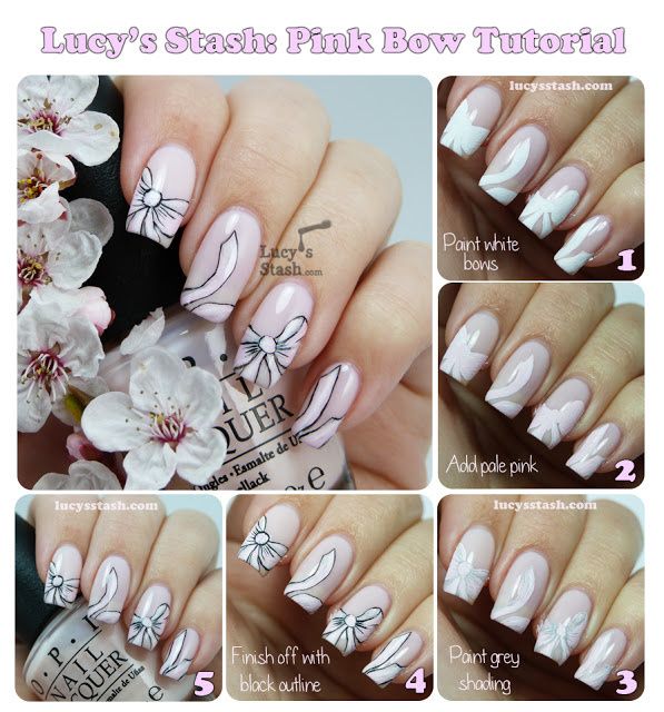 Lucy's Stash - Pink Bow Nail Art Tutorial